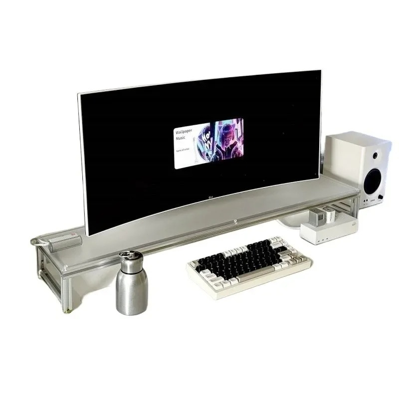 Desk Setup With Laptop And Monitor - Aluminum Monitor Stand Acrylic Desktop Riser