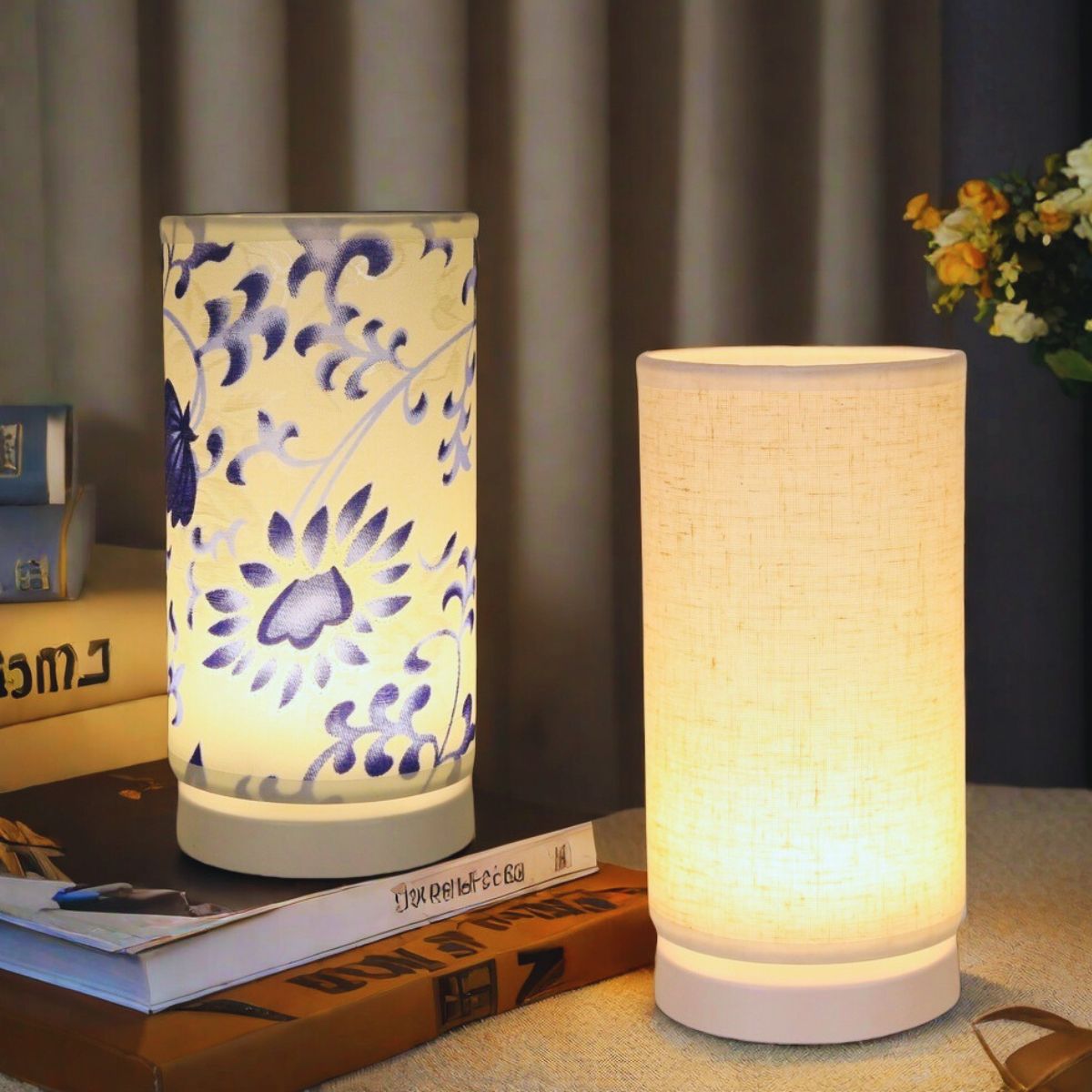 Desk Setup Wallpaper - Warm fabric LED desk lamp, USB
