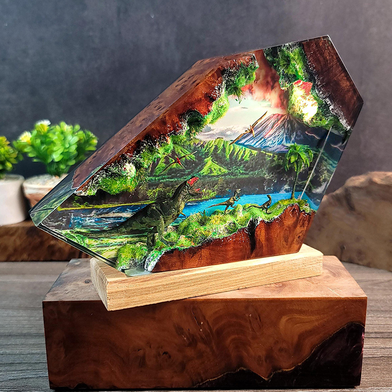 Table Resin Lamp Dinosaur Figu - Desk Setup Equipment review and price