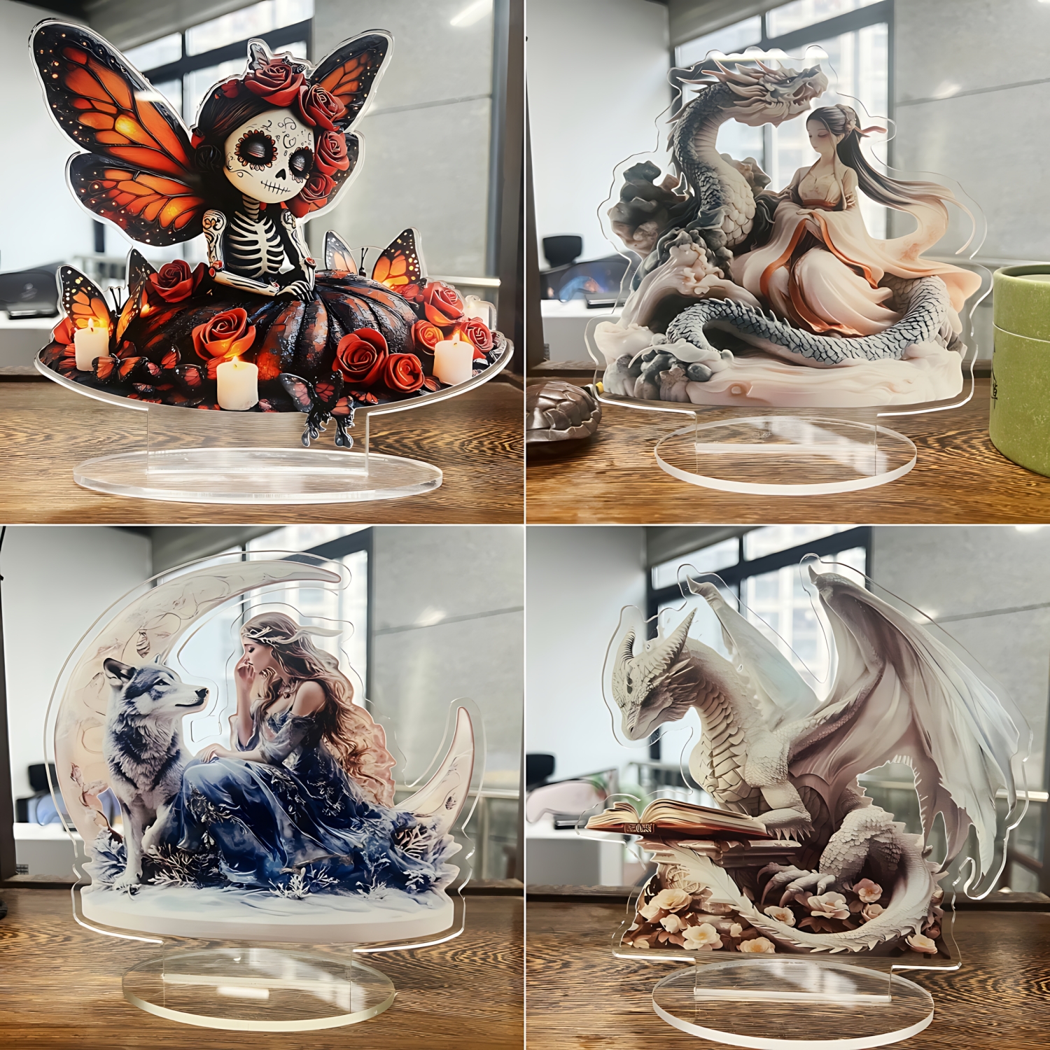 Two Tigers Statue,2D Flat Anim - Desk Setup Equipment review and price