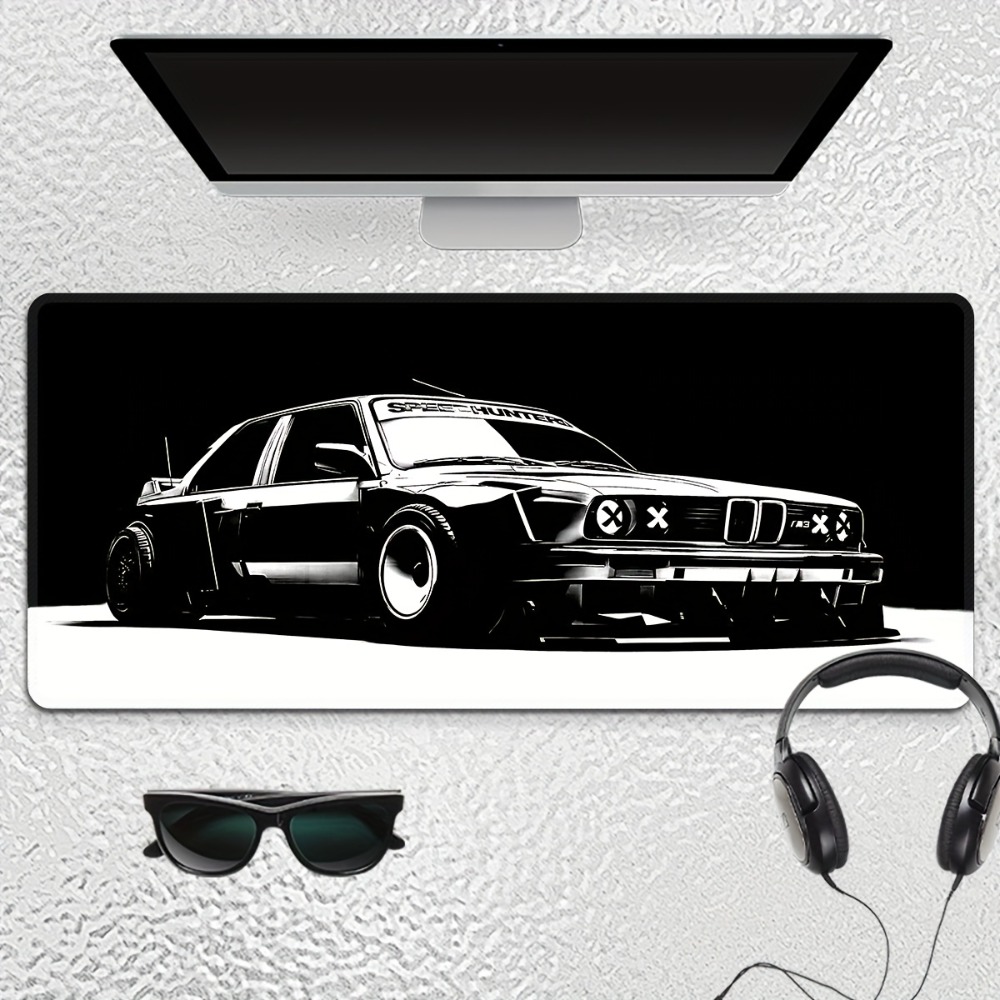 Large Black White Car Gaming M - Desk Setup Black And White review and price