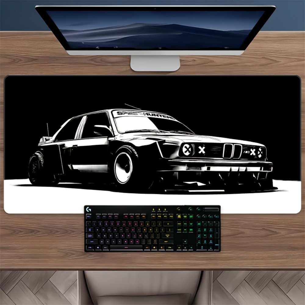 Large Black White Car Gaming M - Desk Setup Black And White review and price