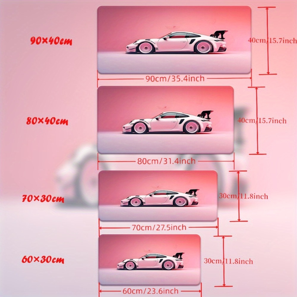 Pink Sports Car Illustration X - Desk Setup Workspace review and price