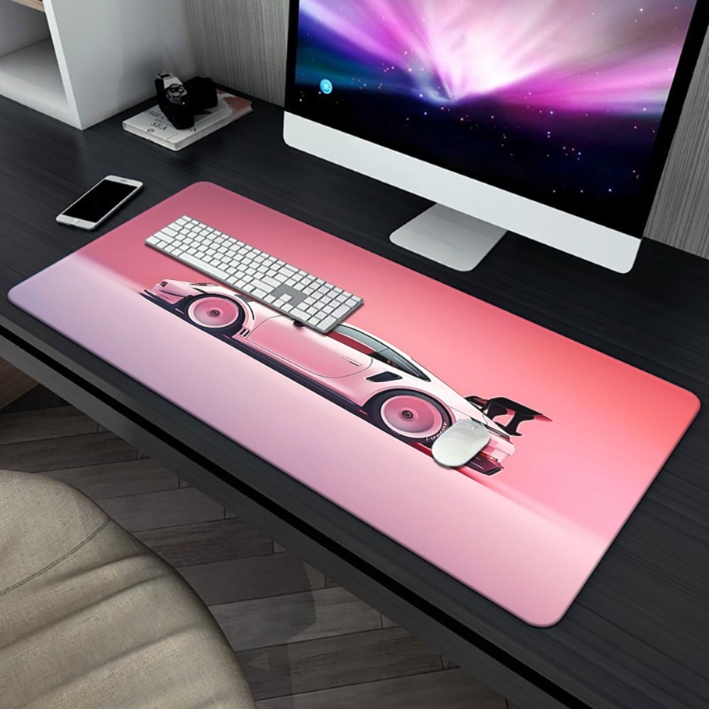 Pink Sports Car Illustration X - Desk Setup Workspace review and price