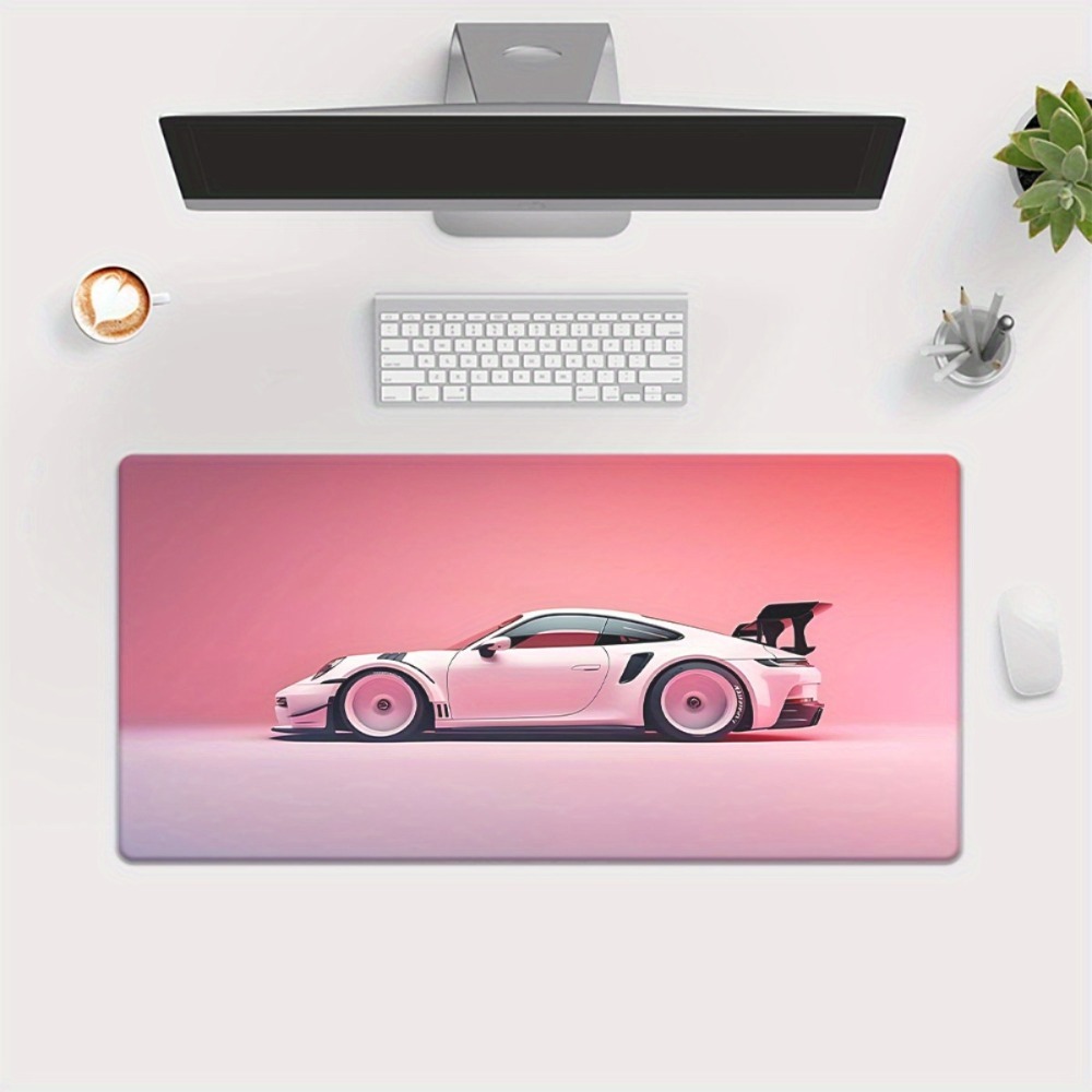 Pink Sports Car Illustration X - Desk Setup Workspace review and price