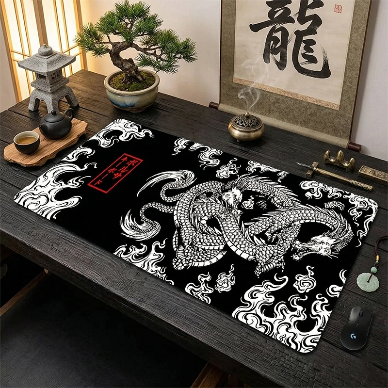 Gaming Mouse Pad Black White C - Desk Setup Black And White review and price