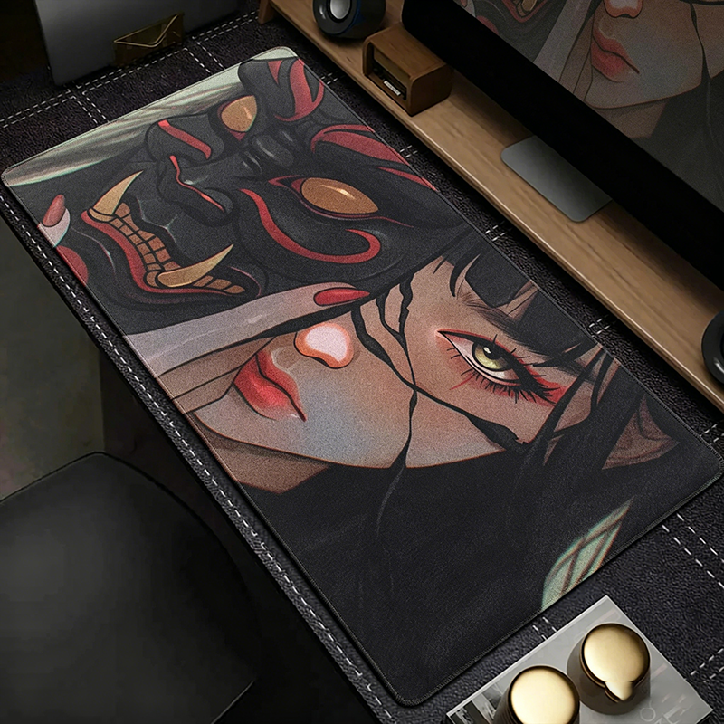Japanese Oni Mask Anime Mouse  - Desk Setup Black And White review and price