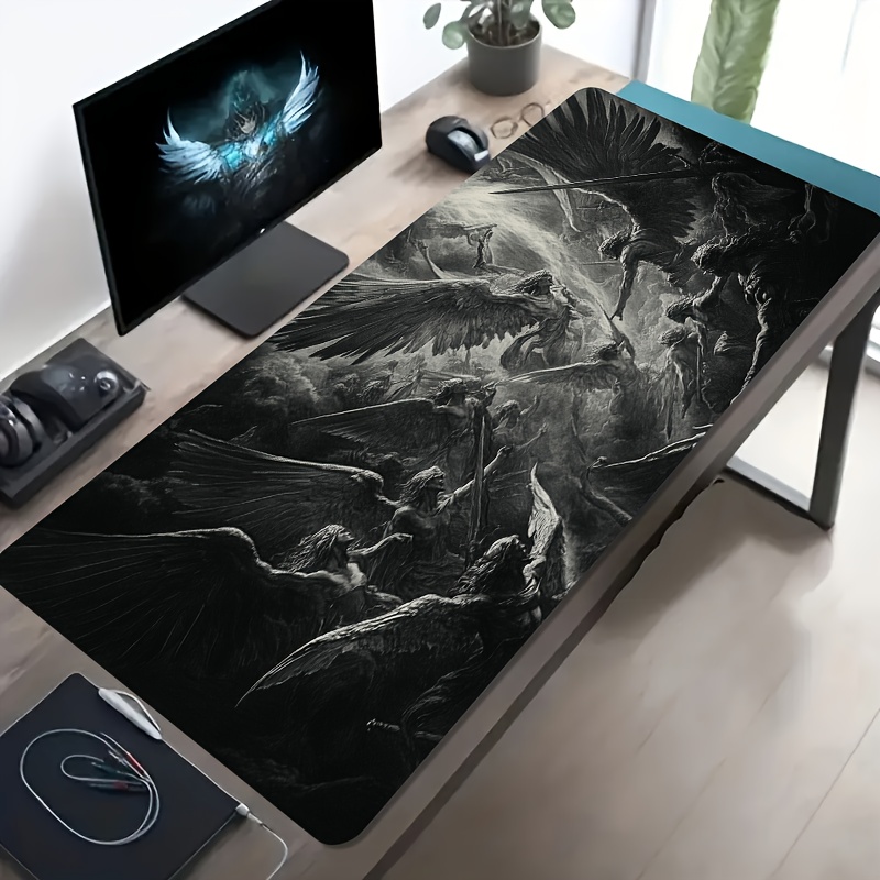 Epic Angel War Scene Extended  - Desk Setup Black And White review and price