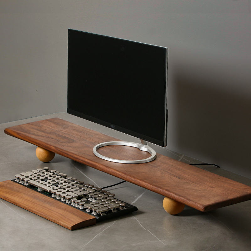Solid Wood Monitor Riser Lapto - Desk Setup With Laptop And Monitor review and price