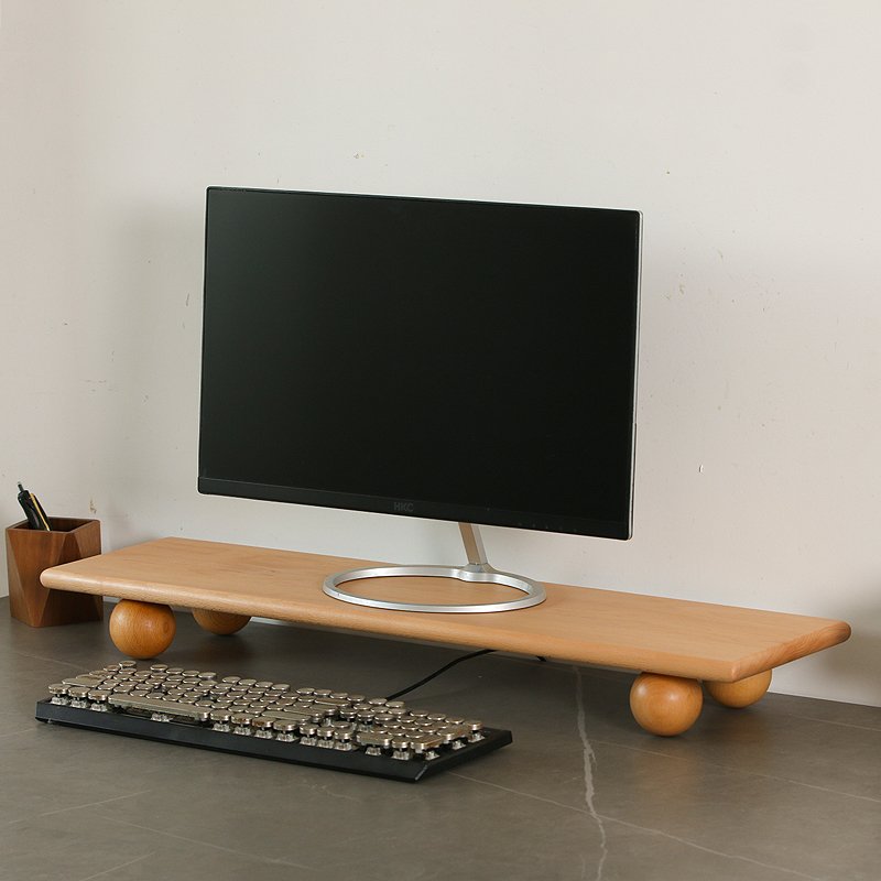 Solid Wood Monitor Riser Lapto - Desk Setup With Laptop And Monitor review and price