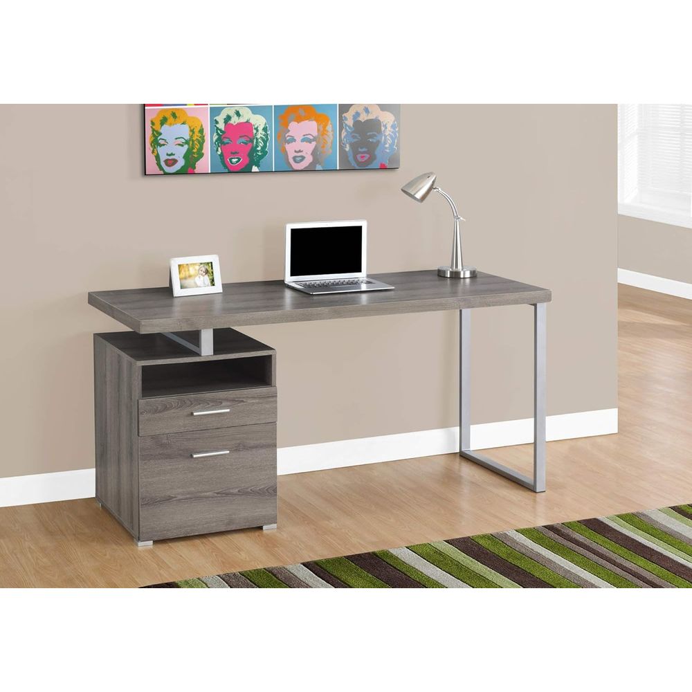 60 Long Taupe Home Office Lapt - Desk Setup For 2 Laptops review and price