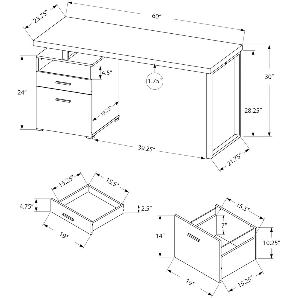 60 Long Taupe Home Office Lapt - Desk Setup For 2 Laptops review and price
