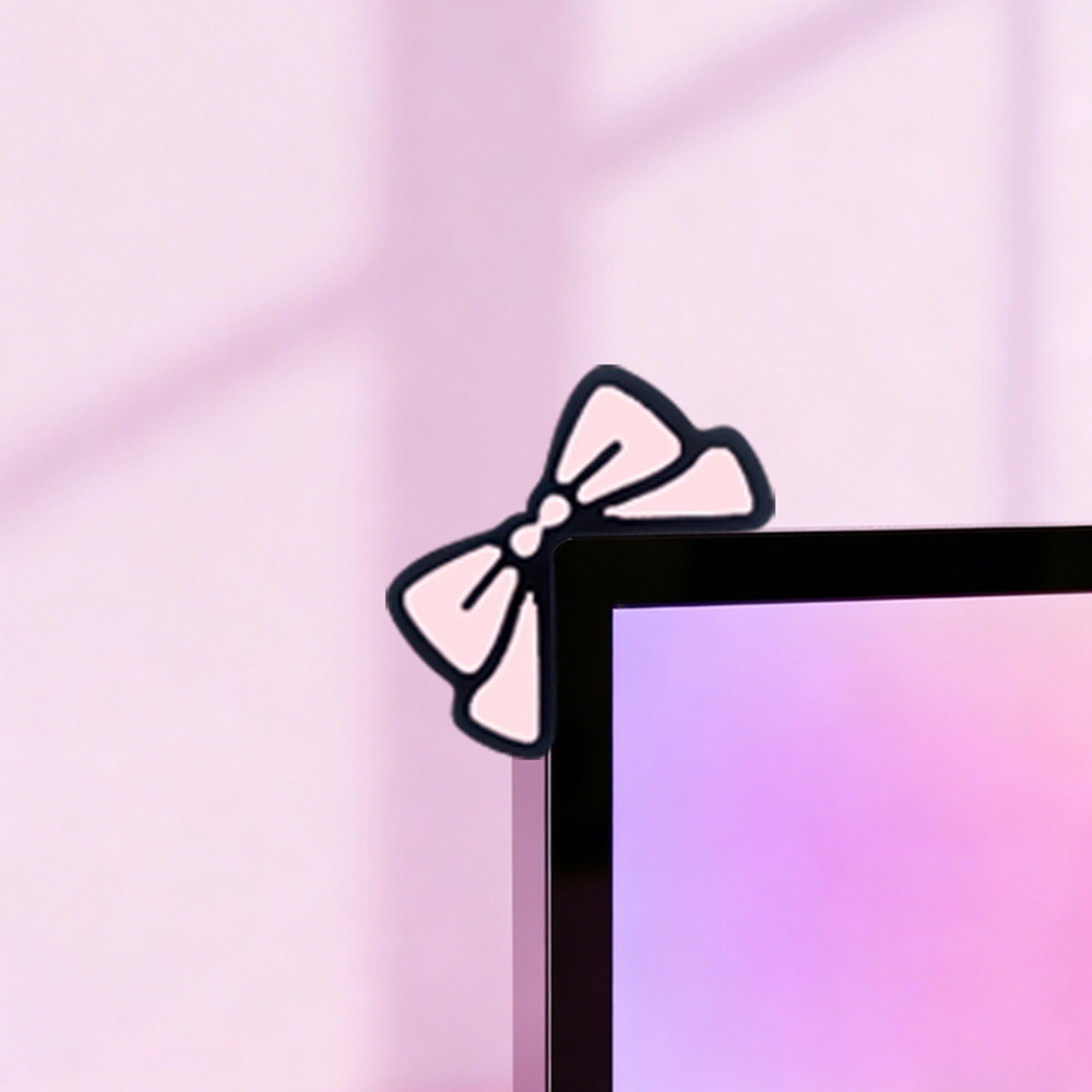 Cute Pink Bow Monitor Decor Ka - Desk Setup With Laptop And Monitor review and price