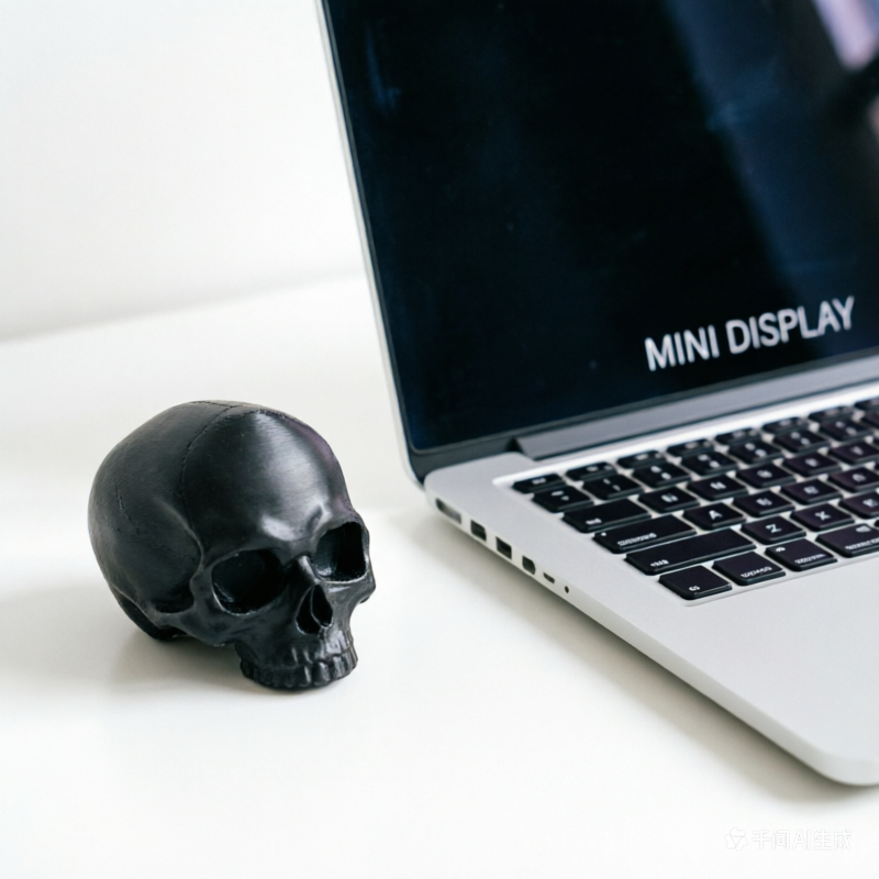 Skull Monitor Ornament, Gothic - Desk Setup Black And White review and price