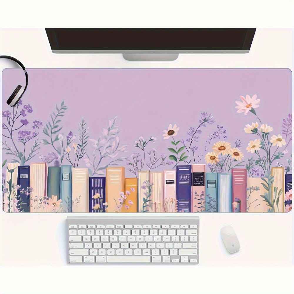 Literary Floral Books Mouse Pa - Desk Setup Books review and price
