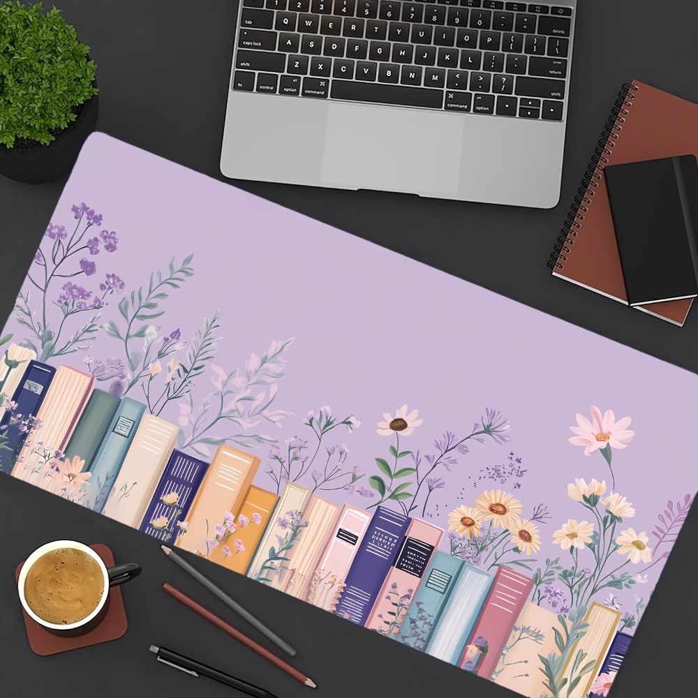 Literary Floral Books Mouse Pa - Desk Setup Books review and price