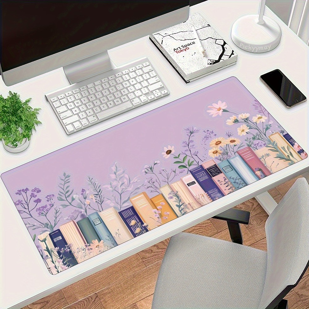 Literary Floral Books Mouse Pa - Desk Setup Books review and price