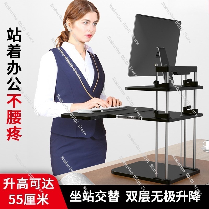 Height-Adjustable Standing Des - Desk Setup With Laptop And Monitor review and price