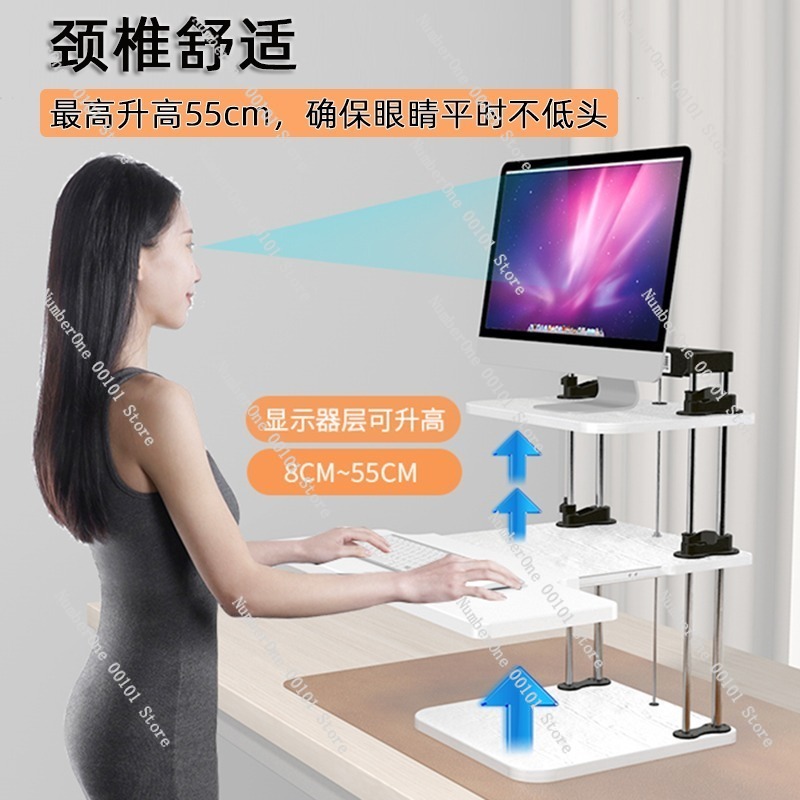 Height-Adjustable Standing Des - Desk Setup With Laptop And Monitor review and price