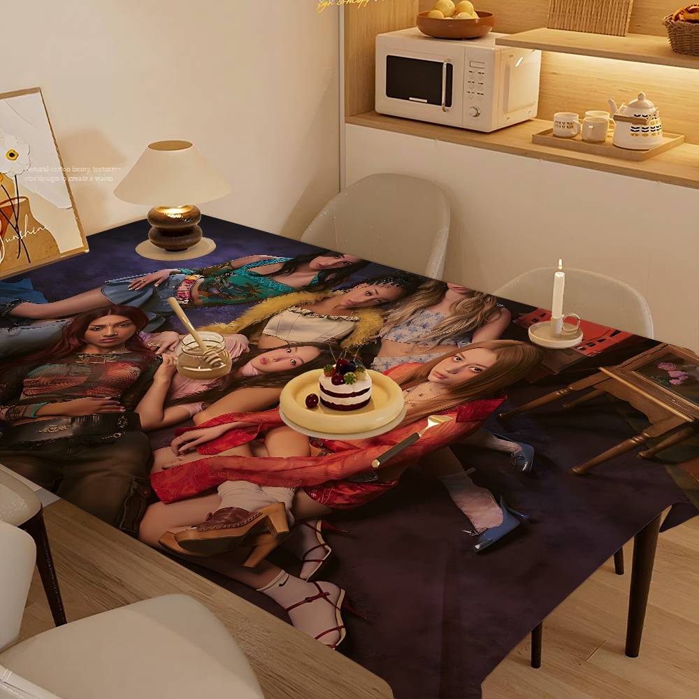 Kpop Band K-Katseyes Tableclot - Desk Setup Wallpaper review and price