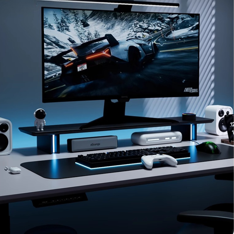 RGB Monitor Stand Ergonomic Co - Desk Setup With Laptop And Monitor review and price