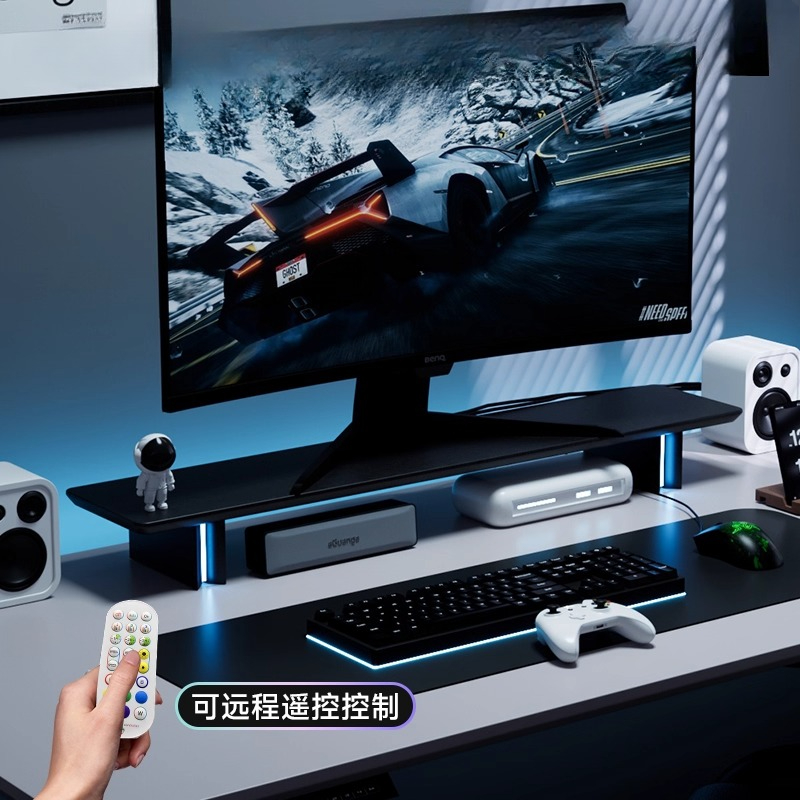 RGB Monitor Stand Ergonomic Co - Desk Setup With Laptop And Monitor review and price