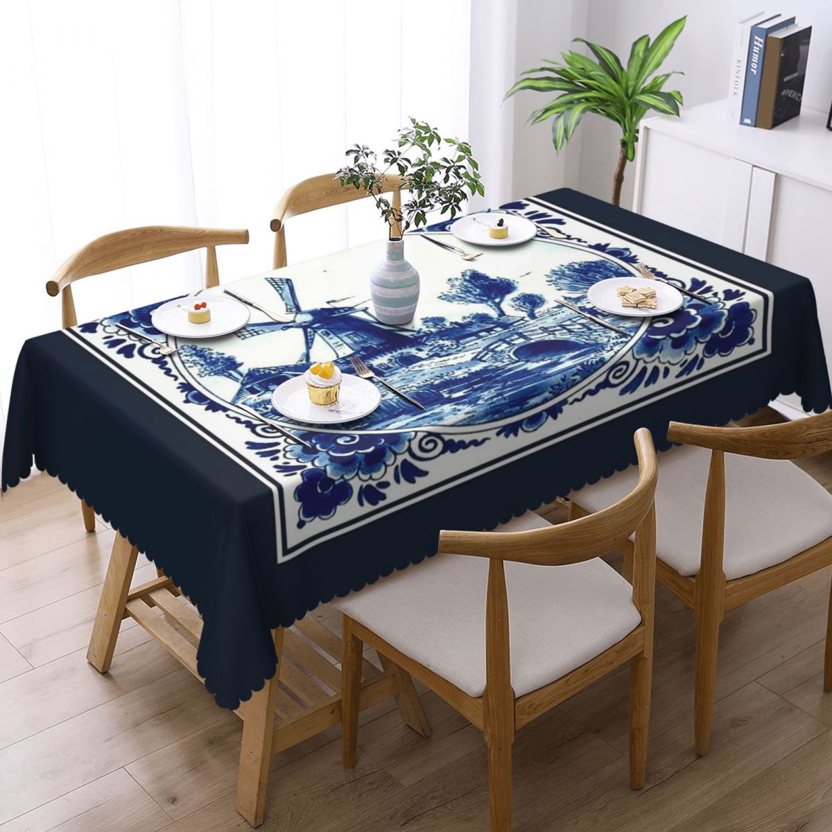 DUTCH BLUE DELFT Vintage Windm - Desk Setup Wallpaper review and price