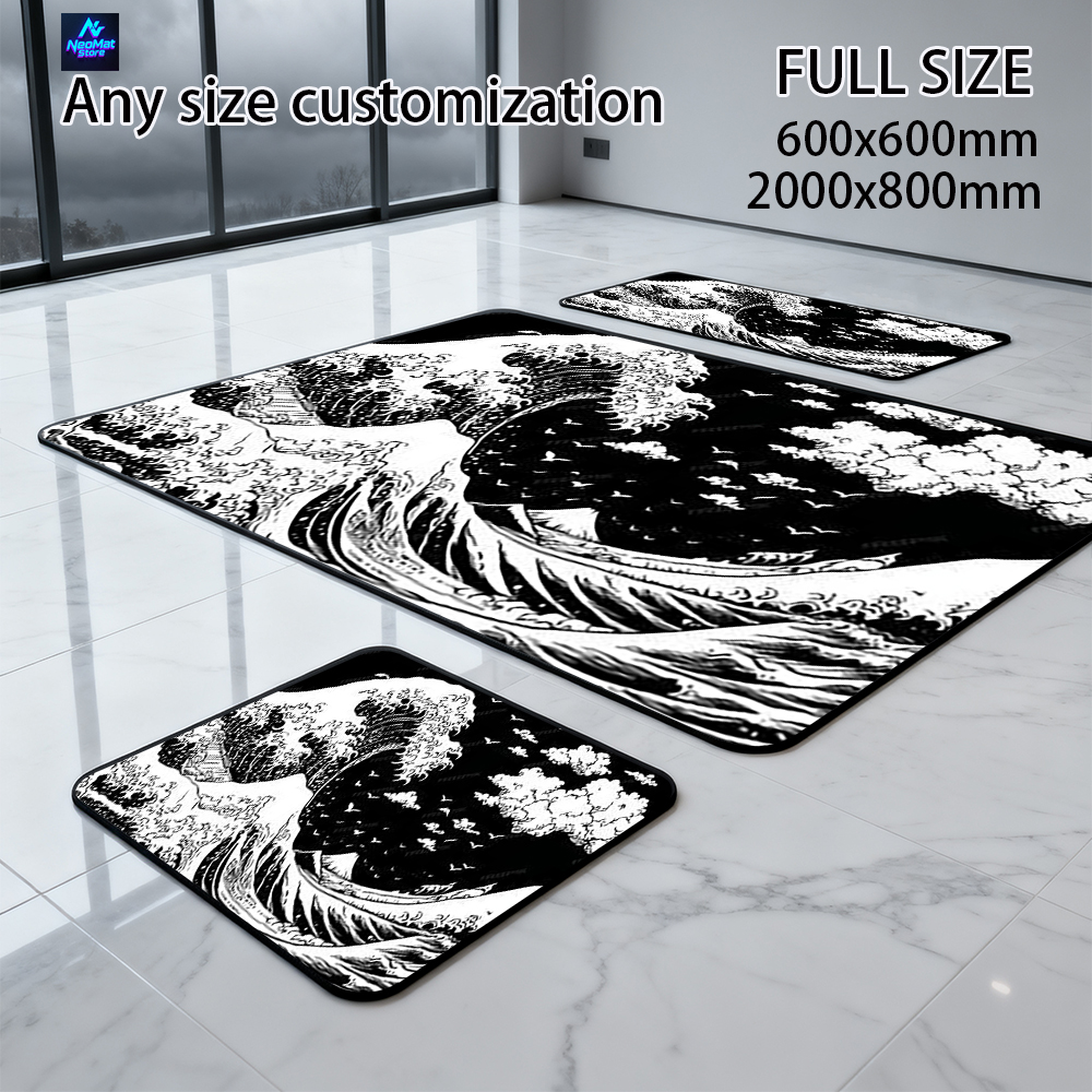 Great Wave Mouse Pad Kanagawa  - Desk Setup Black And White review and price
