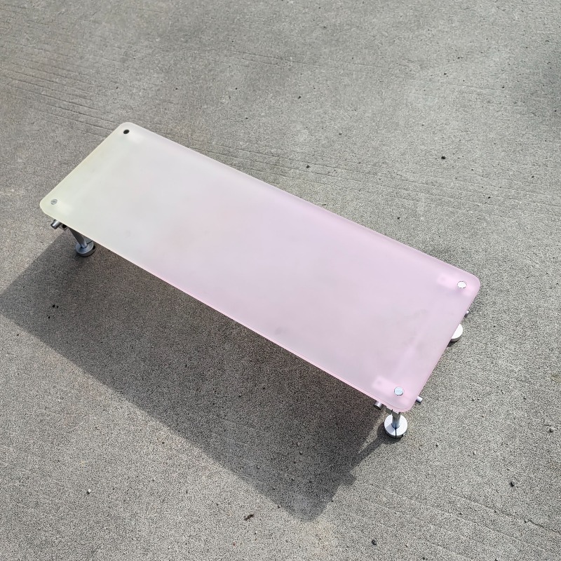 ‌Aesthetic Pink Gradient Acryl - Desk Setup With Laptop And Monitor review and price