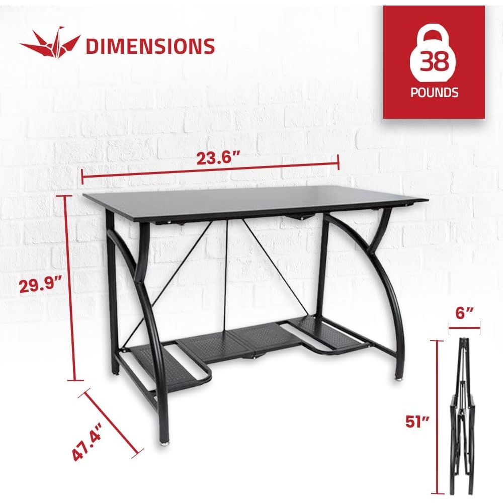 Space-Saving Folding Desk for  - Desk Setup With Laptop And Monitor review and price