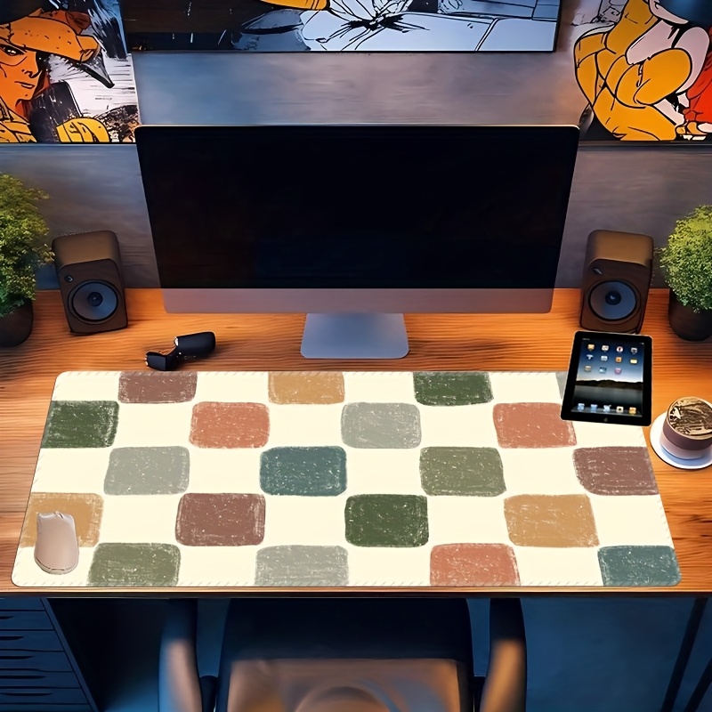 Vibrant Checkered Pattern Desk - Desk Setup Workspace review and price