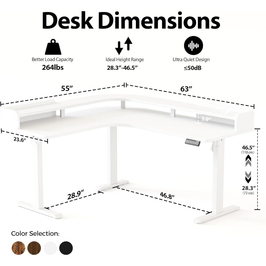L Shaped Standing Desk with Ad - Desk Setup Workspace review and price