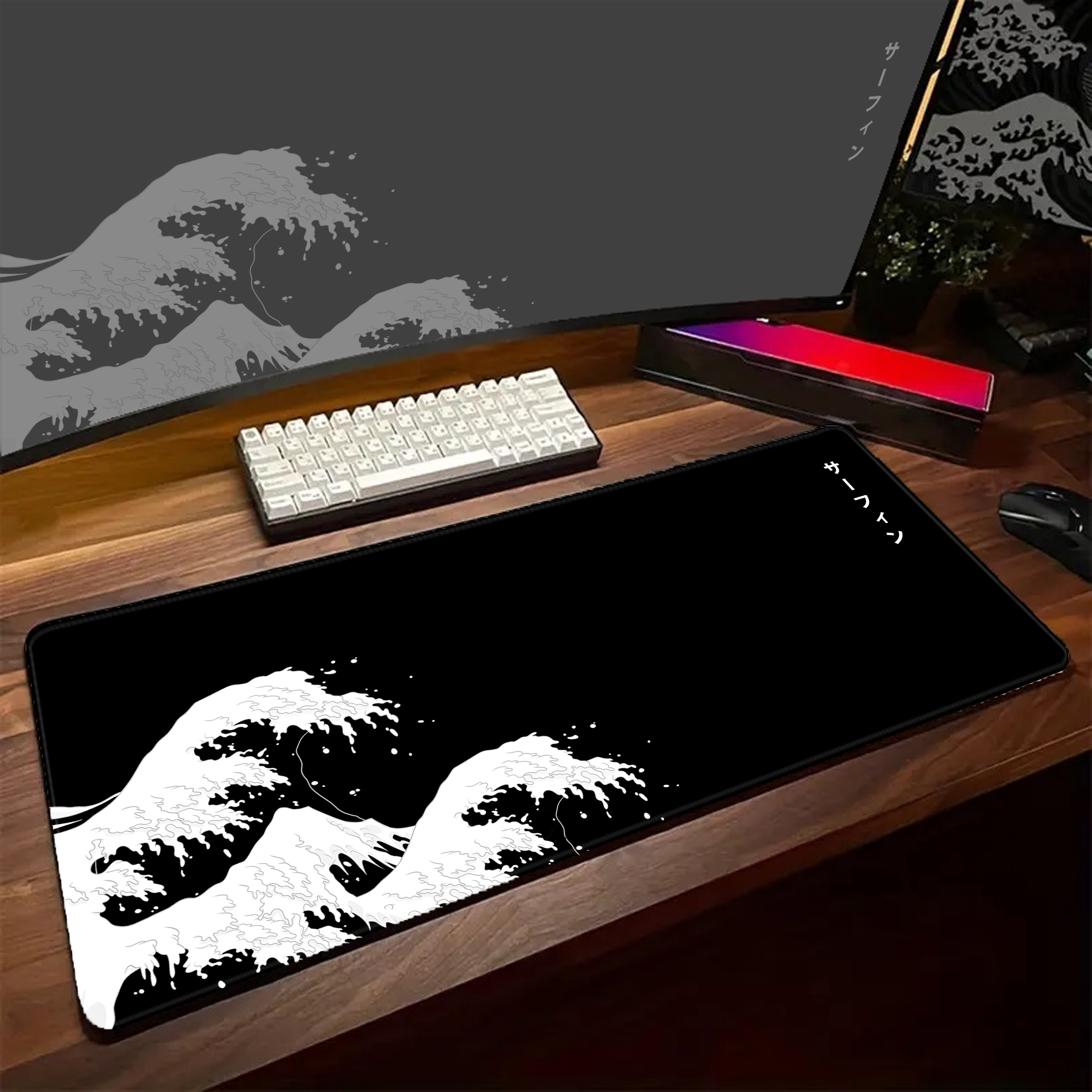 Game Mousepad Large Black and  - Desk Setup Black And White review and price