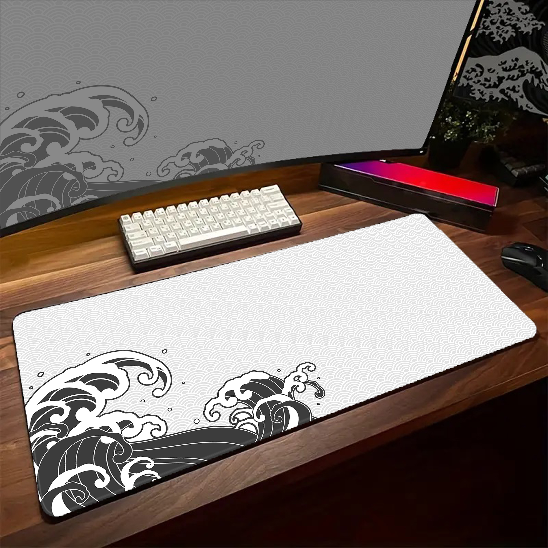 Game Mousepad Large Black and  - Desk Setup Black And White review and price