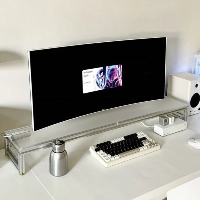 Aluminum Monitor Stand Acrylic - Desk Setup With Laptop And Monitor review and price