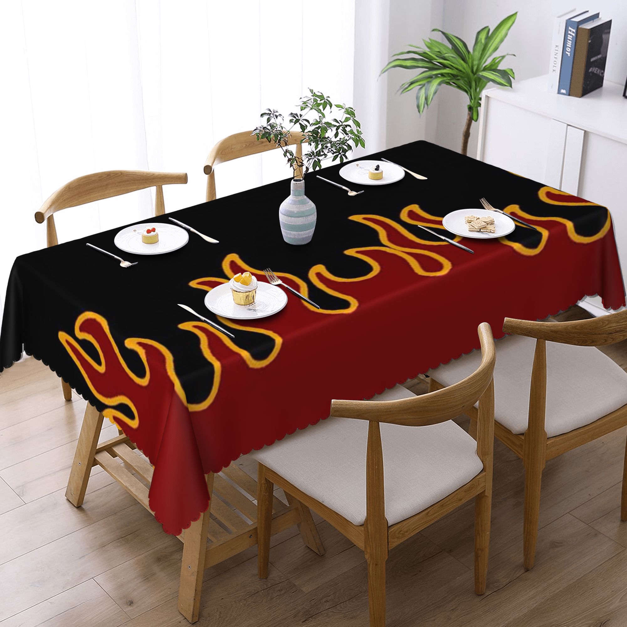 Customized Big Fire Flames Bur - Desk Setup Wallpaper review and price