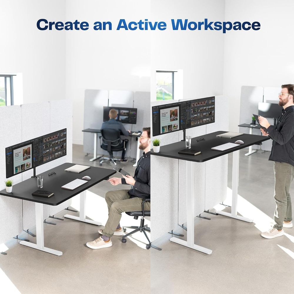 60x30 Inch Adjustable Height S - Desk Setup Black And White review and price