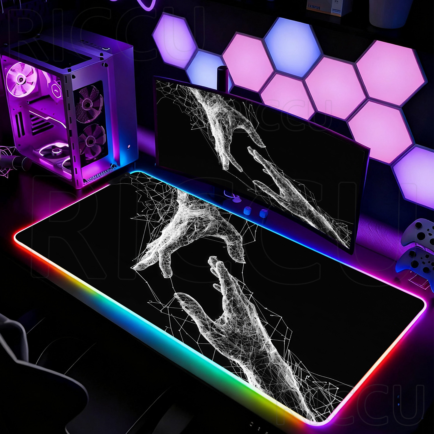 RGB XXL HD Large Black White G - Desk Setup Black And White review and price