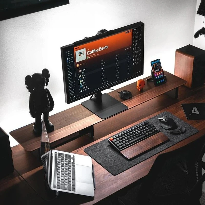 Solid Walnut Monitor Stand-Erg - Desk Setup Workspace review and price