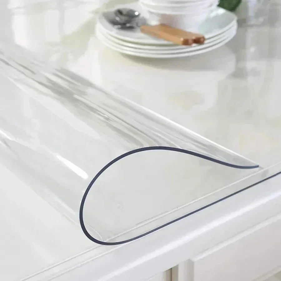 PVC Table Cloth Transparent Cl - Desk Setup Wallpaper review and price
