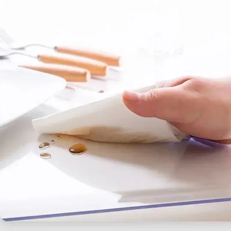 PVC Table Cloth Transparent Cl - Desk Setup Wallpaper review and price